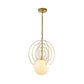 Milk Glass Orb Pendant Lamp with Wire Ring 1 Head Contemporary Suspension Light in Gold for Hotel Clearhalo 'Ceiling Lights' 'Modern Pendants' 'Modern' 'Pendant Lights' 'Pendants' Lighting' 185700