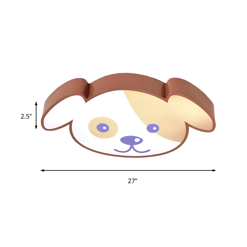 Acrylic Doggy Flush Ceiling Light Animal Style Ceiling Fixture in Brown for Kids Bedroom Clearhalo 'Ceiling Lights' 'Close To Ceiling Lights' 'Close to ceiling' 'Flush mount' Lighting' 185799