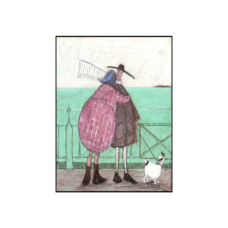 Recreational Figure Wall Art Decor Pastel Color Canvas Painting, Textured, Multiple Sizes Clearhalo 'Art Gallery' 'Canvas Art' 'Kids' Arts' 1858161