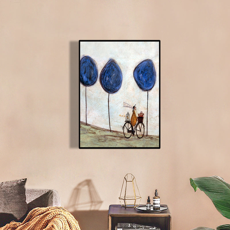 Recreational Figure Wall Art Decor Pastel Color Canvas Painting, Textured, Multiple Sizes Blue Clearhalo 'Art Gallery' 'Canvas Art' 'Kids' Arts' 1858165