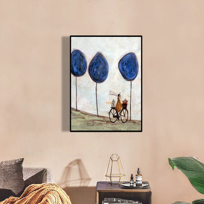 Recreational Figure Wall Art Decor Pastel Color Canvas Painting, Textured, Multiple Sizes Blue Clearhalo 'Art Gallery' 'Canvas Art' 'Kids' Arts' 1858165