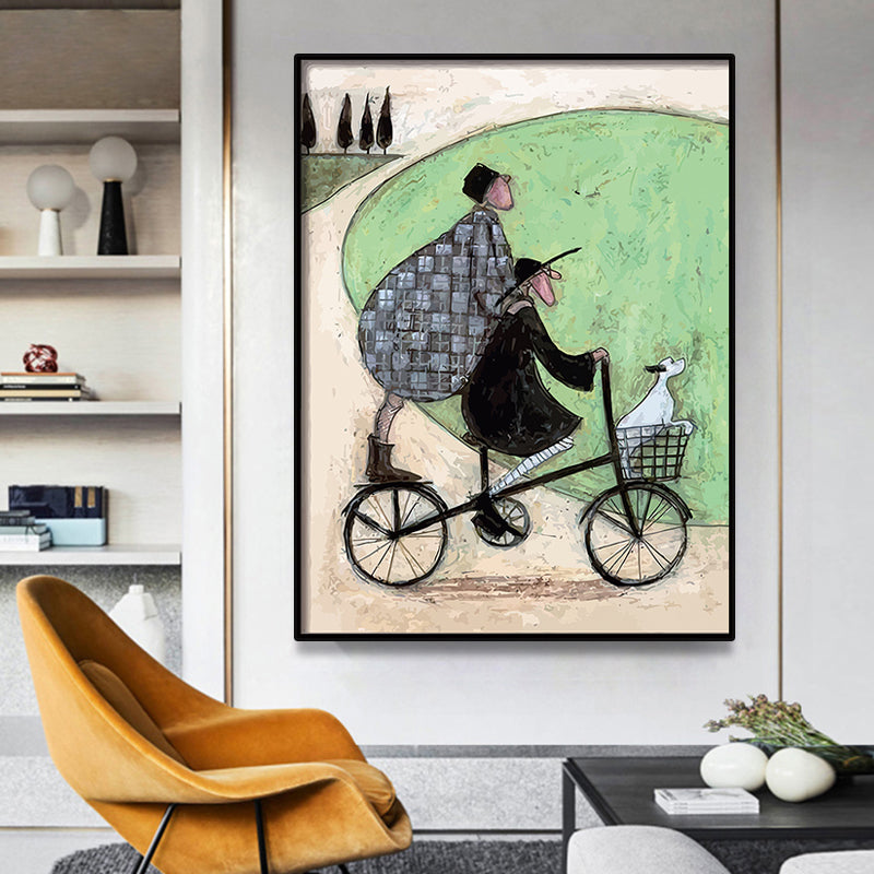 Recreational Figure Wall Art Decor Pastel Color Canvas Painting, Textured, Multiple Sizes Clearhalo 'Art Gallery' 'Canvas Art' 'Kids' Arts' 1858171