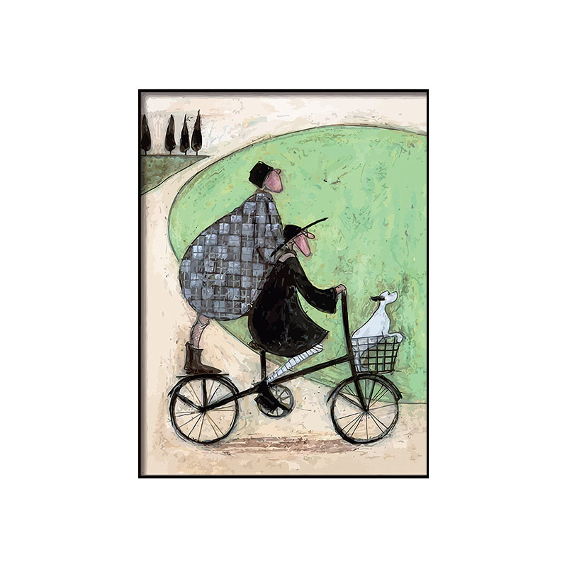 Recreational Figure Wall Art Decor Pastel Color Canvas Painting, Textured, Multiple Sizes Clearhalo 'Art Gallery' 'Canvas Art' 'Kids' Arts' 1858172