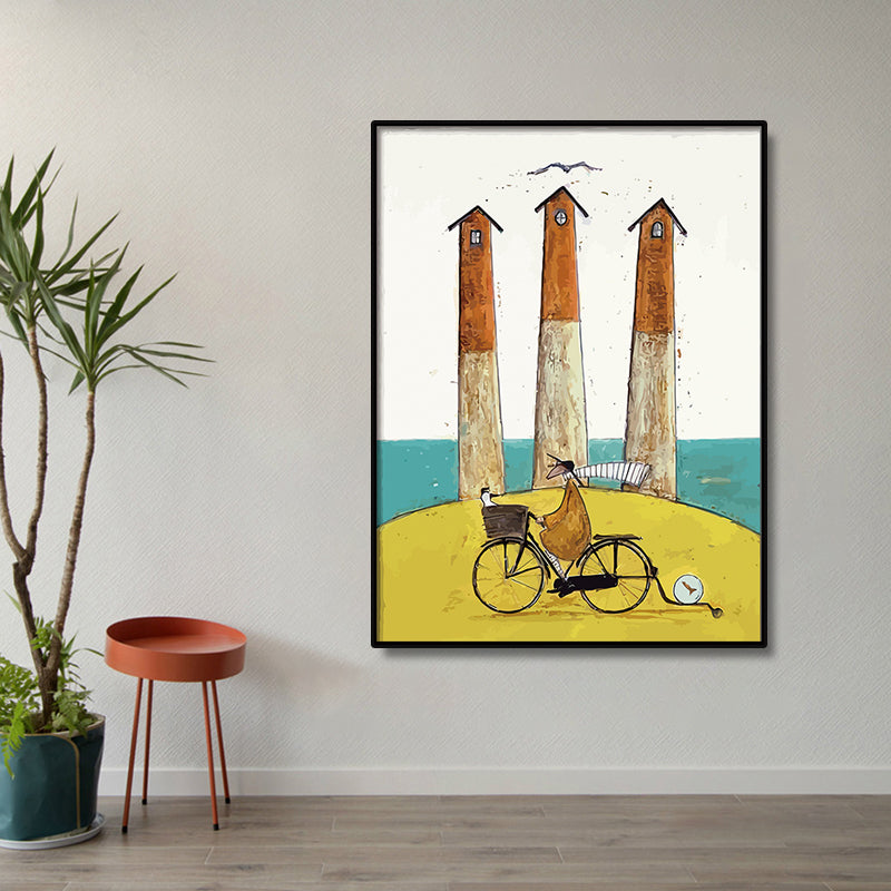 Recreational Figure Wall Art Decor Pastel Color Canvas Painting, Textured, Multiple Sizes Clearhalo 'Art Gallery' 'Canvas Art' 'Kids' Arts' 1858175