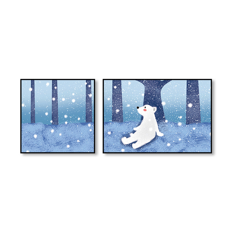 Animals Wall Decor Children's Art Textured Family Room Canvas in Soft Color, Set of 2 Clearhalo 'Art Gallery' 'Canvas Art' 'Kids' Arts' 1858191