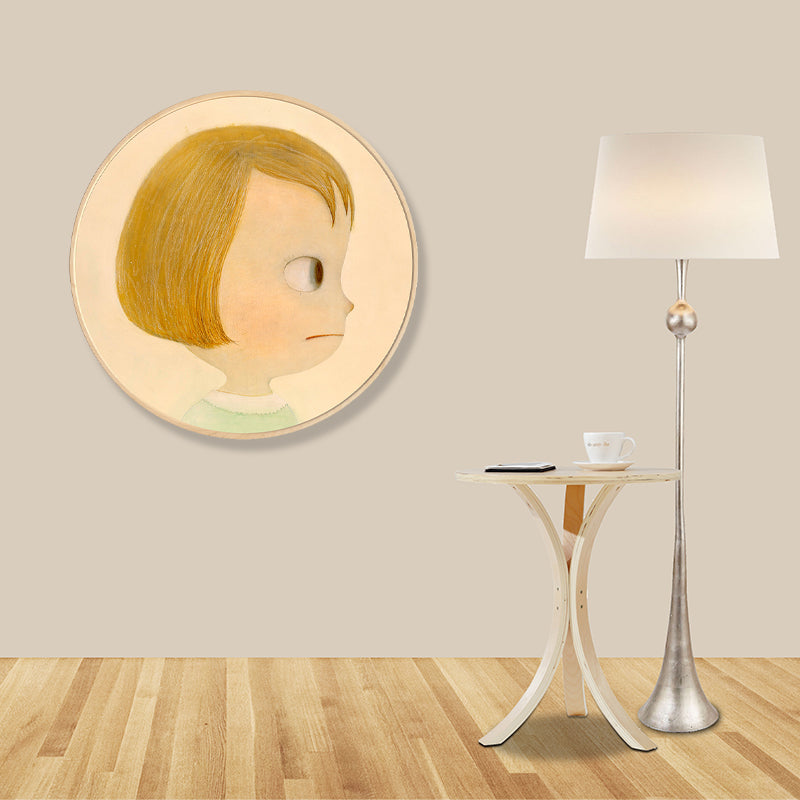 Soft Color Cartoon Kids Painting Figure Modern Art Textured Canvas for House Interior Clearhalo 'Arts' 'Canvas Art' 1858216