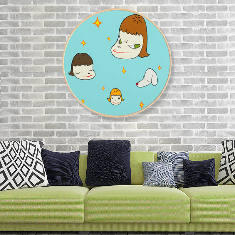 Soft Color Cartoon Kids Painting Figure Modern Art Textured Canvas for House Interior Clearhalo 'Arts' 'Canvas Art' 1858222