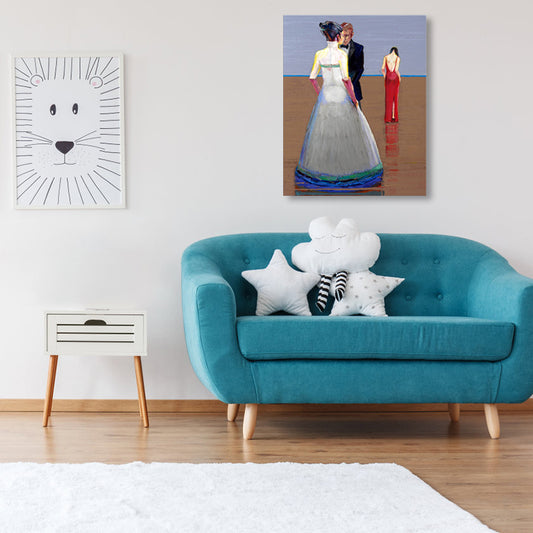 Pop Art Dancing Figure Canvas White Textured Wall Decor for Sitting Room, Multiple Sizes - Clearhalo - 'Arts' - 'Canvas Art' - 1858235