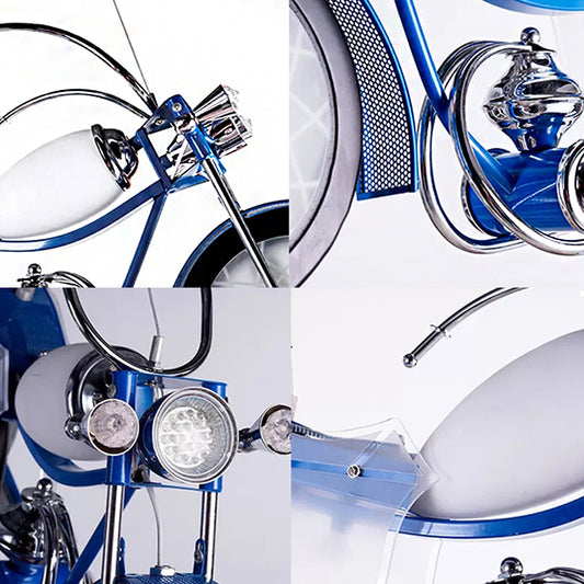 Modern Cool Motor Chandelier 3 Lights Glass Metal Pendant Light in Blue for Boys Bedroom Clearhalo 'Ceiling Lights' 'Chandeliers' Lighting' options 185829