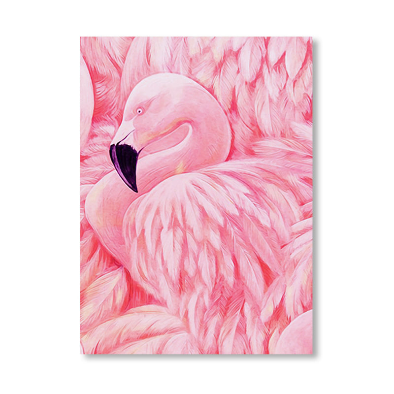 Flamingo Canvas Print Tropical Style Textured Wall Art Decor in Pink for Family Room Clearhalo 'Art Gallery' 'Canvas Art' 'Coastal Art Gallery' 'Tropical' Arts' 1858312