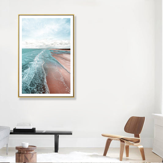 Beach Canvas Tropical Tranquil Seascape Wall Art Print in Green, Multiple Sizes Available Clearhalo 'Art Gallery' 'Canvas Art' 'Coastal Art Gallery' 'Tropical' Arts' 1858344