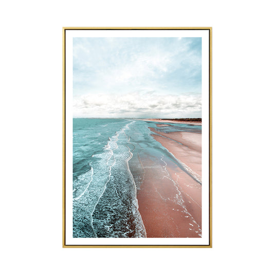 Beach Canvas Tropical Tranquil Seascape Wall Art Print in Green, Multiple Sizes Available Clearhalo 'Art Gallery' 'Canvas Art' 'Coastal Art Gallery' 'Tropical' Arts' 1858346