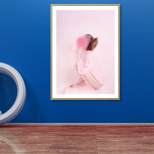 Nordic Canvas Wall Art Pink Photo Print Girl Wall Decor, Multiple Sizes Available Clearhalo 'Art Gallery' 'Canvas Art' 'Contemporary Art Gallery' 'Modern' Arts' 1858393