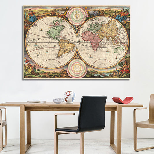 Special World Map Canvas Print Brown Modern Style Painting for Drawing Room, Multiple Sizes Clearhalo 'Art Gallery' 'Canvas Art' 'Contemporary Art Gallery' 'Modern' Arts' 1858399