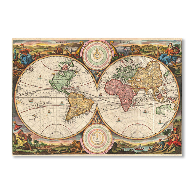 Special World Map Canvas Print Brown Modern Style Painting for Drawing Room, Multiple Sizes Clearhalo 'Art Gallery' 'Canvas Art' 'Contemporary Art Gallery' 'Modern' Arts' 1858401
