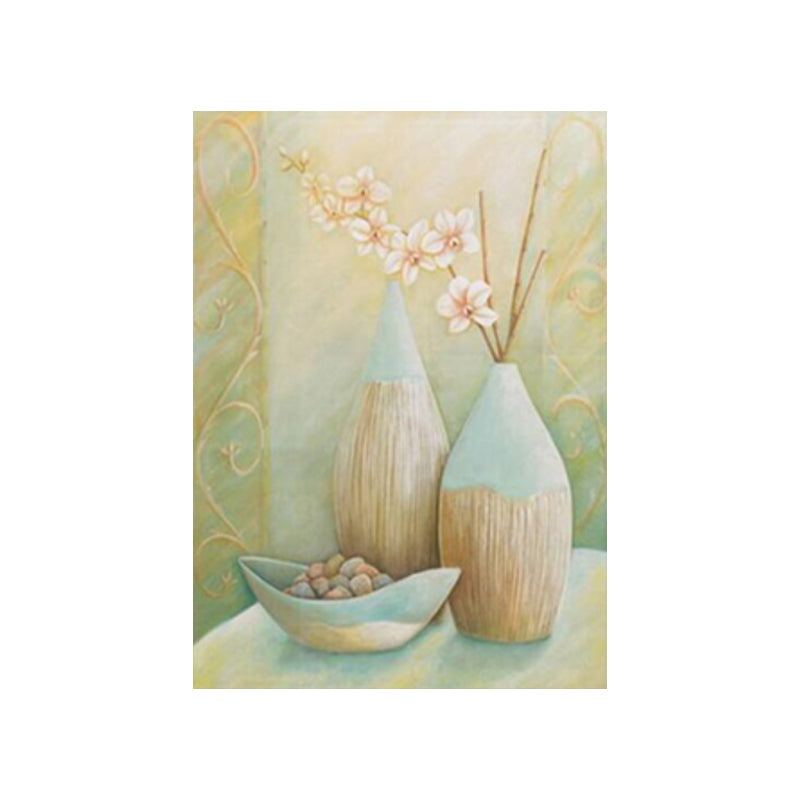 Unique Flower Vase Canvas Art Print for Girls Bedroom in Pastel Color, Multiple Sizes Clearhalo 'Art Gallery' 'Canvas Art' 'Traditional' Arts' 1858434