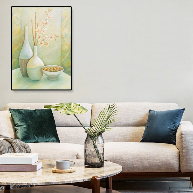 Unique Flower Vase Canvas Art Print for Girls Bedroom in Pastel Color, Multiple Sizes Clearhalo 'Art Gallery' 'Canvas Art' 'Traditional' Arts' 1858437
