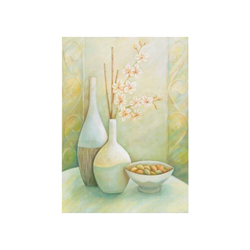 Unique Flower Vase Canvas Art Print for Girls Bedroom in Pastel Color, Multiple Sizes Clearhalo 'Art Gallery' 'Canvas Art' 'Traditional' Arts' 1858438