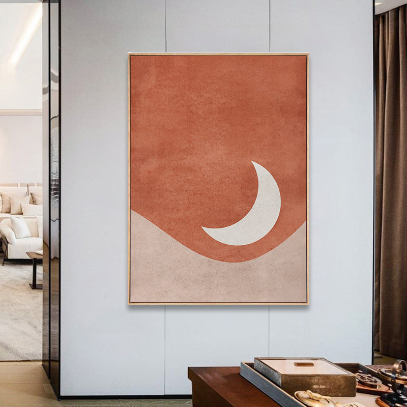 Natural Phenomena Wall Decor Universe Children's Art Textured Canvas Print for Room Orange Clearhalo 'Art Gallery' 'Canvas Art' 'Kids' Arts' 1858460