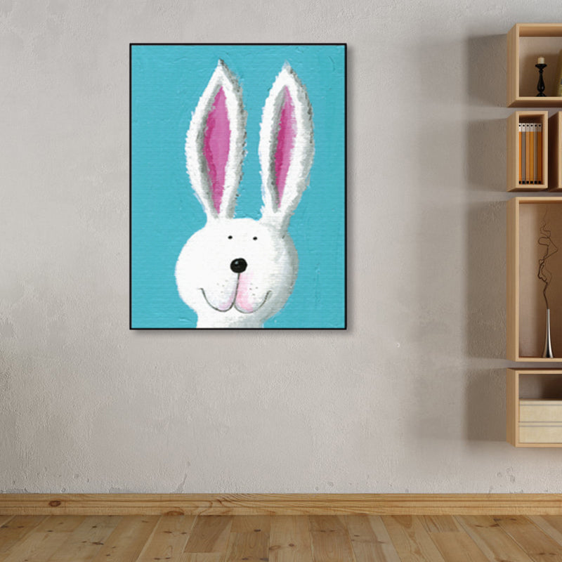 Pastel Color Cartoon Animal Canvas Textured Kids Style House Interior Wall Art Print Clearhalo 'Art Gallery' 'Canvas Art' 'Kids' Arts' 1858480