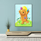 Pastel Color Cartoon Animal Canvas Textured Kids Style House Interior Wall Art Print Orange Clearhalo 'Art Gallery' 'Canvas Art' 'Kids' Arts' 1858495