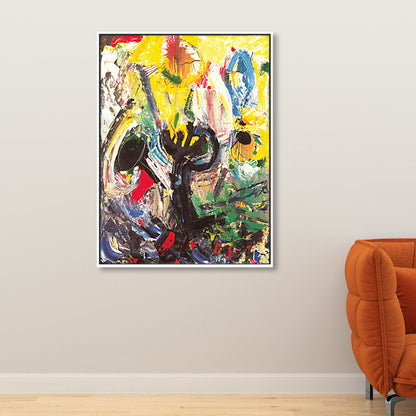 Oil Painting Wall Decor Pop Art Abstract Pattern Canvas Print in Soft Color for Gallery Black Clearhalo 'Arts' 'Canvas Art' 1858503