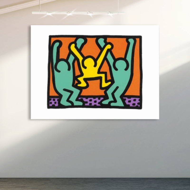 Illustrated Abstract Figure Canvas Light Color Pop Art Wall Decor for Drawing Room Orange Clearhalo 'Arts' 'Canvas Art' 1858527
