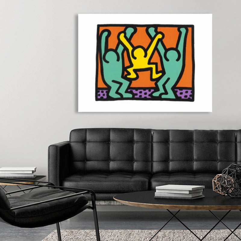 Illustrated Abstract Figure Canvas Light Color Pop Art Wall Decor for Drawing Room Clearhalo 'Arts' 'Canvas Art' 1858529