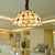 12"/16" Wide Bowl Hanging Lamp Tiffany 1 Bulb Beige Stained Art Glass Hanging Light Kit with Colorful Bead Beige Clearhalo 'Ceiling Lights' 'Industrial' 'Middle Century Pendants' 'Pendant Lights' 'Pendants' 'Tiffany close to ceiling' 'Tiffany Pendants' 'Tiffany' Lighting' 185852