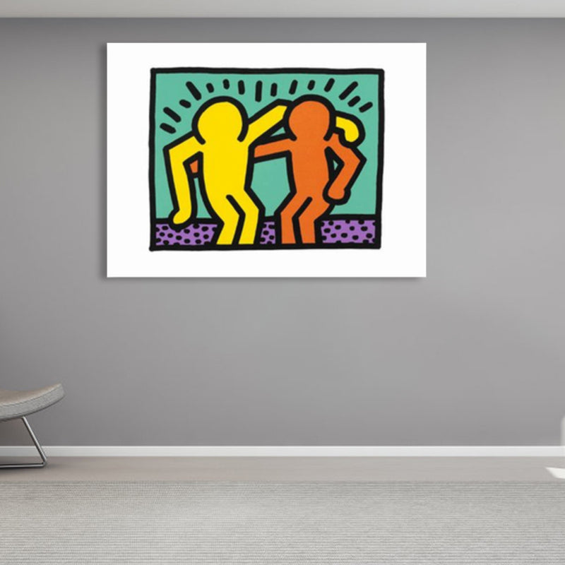 Illustrated Abstract Figure Canvas Light Color Pop Art Wall Decor for Drawing Room Green Clearhalo 'Arts' 'Canvas Art' 1858542