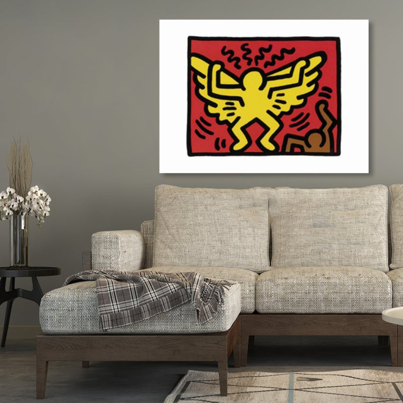 Illustrated Abstract Figure Canvas Light Color Pop Art Wall Decor for Drawing Room Clearhalo 'Arts' 'Canvas Art' 1858547