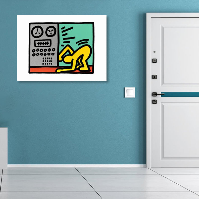 Illustrated Abstract Figure Canvas Light Color Pop Art Wall Decor for Drawing Room Clearhalo 'Arts' 'Canvas Art' 1858552