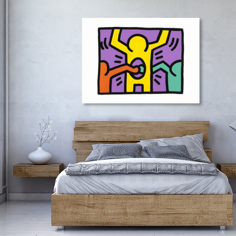 Illustrated Abstract Figure Canvas Light Color Pop Art Wall Decor for Drawing Room Clearhalo 'Arts' 'Canvas Art' 1858563