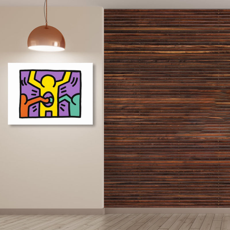 Illustrated Abstract Figure Canvas Light Color Pop Art Wall Decor for Drawing Room Clearhalo 'Arts' 'Canvas Art' 1858564