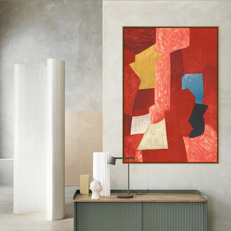 Lienzo gráfico impreso a mano pinturas de color suave decoración de pared abstracta para sala de estar