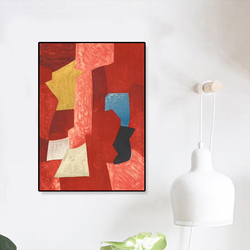 Hand Printed Graphic Canvas Art Soft Color Paintings Abstract Wall Decor for Living Room Clearhalo 'Arts' 'Canvas Art' 1858608