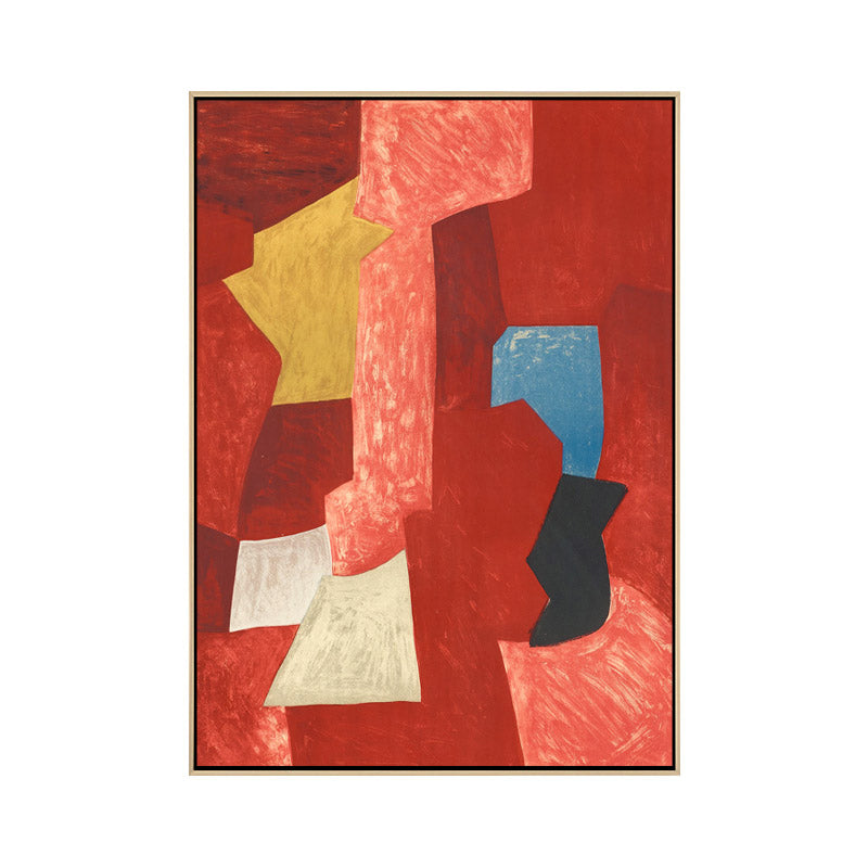 Hand Printed Graphic Canvas Art Soft Color Paintings Abstract Wall Decor for Living Room Clearhalo 'Arts' 'Canvas Art' 1858609