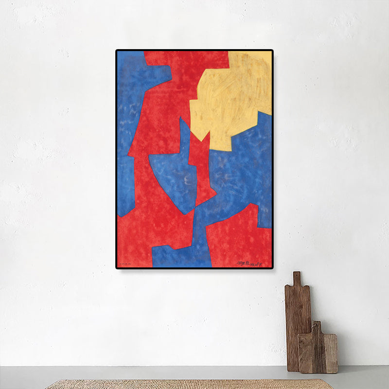 Hand Printed Graphic Canvas Art Soft Color Paintings Abstract Wall Decor for Living Room Clearhalo 'Arts' 'Canvas Art' 1858616