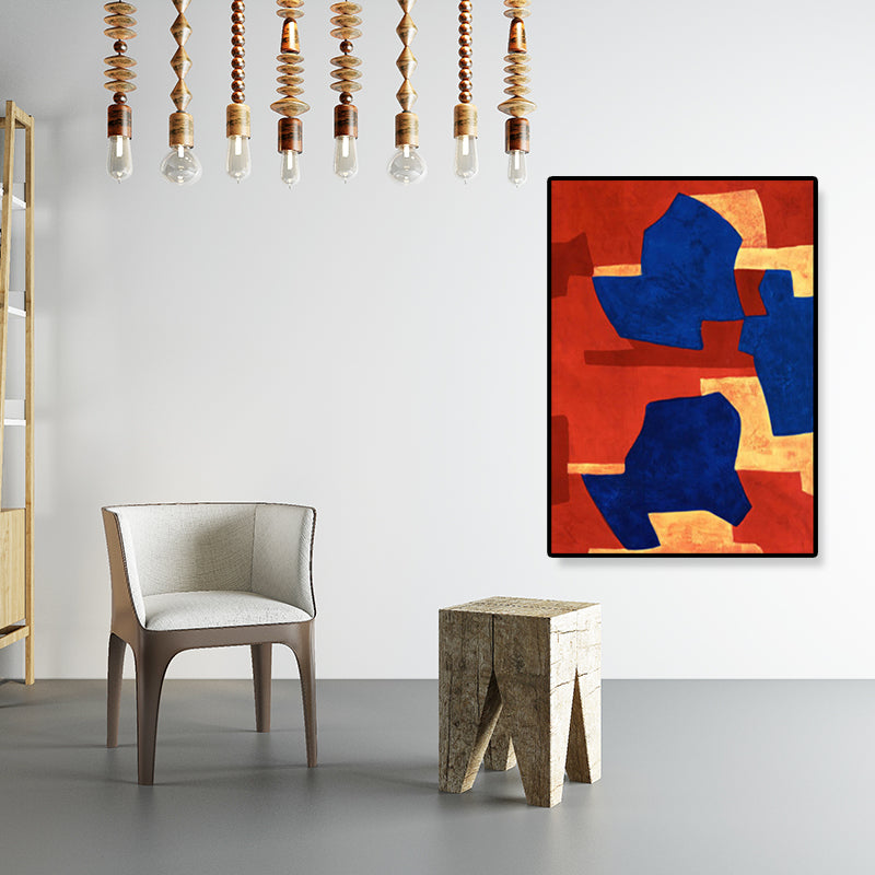 Hand Printed Graphic Canvas Art Soft Color Paintings Abstract Wall Decor for Living Room Clearhalo 'Arts' 'Canvas Art' 1858620