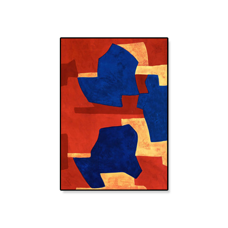 Handgedrukte grafische canvas kunst zachte kleur schilderijen abstract wanddecor voor woonkamer