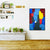 Handgedruckte grafische Leinwand Art Weiche Farbgemälde abstraktes Wanddekor für Wohnzimmer