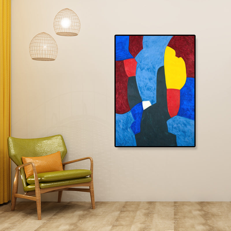 Hand Printed Graphic Canvas Art Soft Color Paintings Abstract Wall Decor for Living Room Clearhalo 'Arts' 'Canvas Art' 1858623