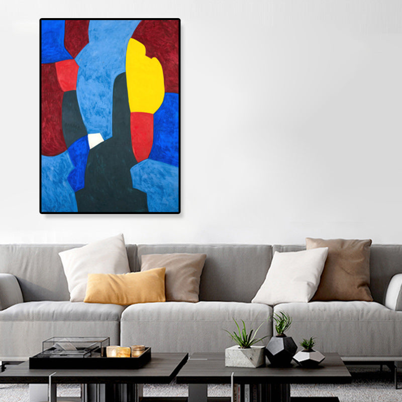 Hand Printed Graphic Canvas Art Soft Color Paintings Abstract Wall Decor for Living Room Clearhalo 'Arts' 'Canvas Art' 1858624