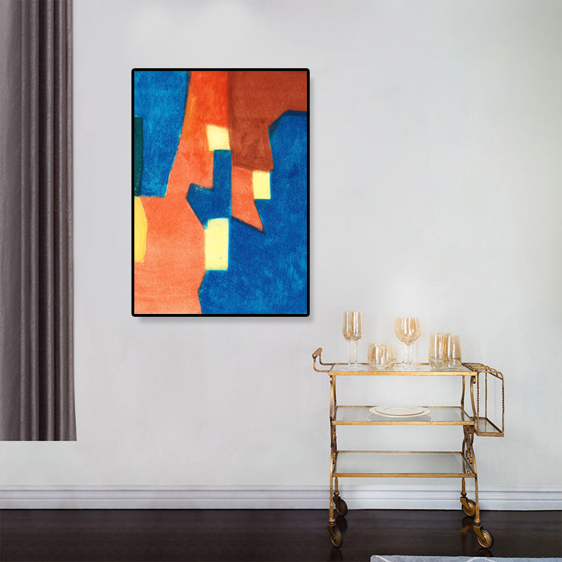 Hand Printed Graphic Canvas Art Soft Color Paintings Abstract Wall Decor for Living Room Clearhalo 'Arts' 'Canvas Art' 1858627