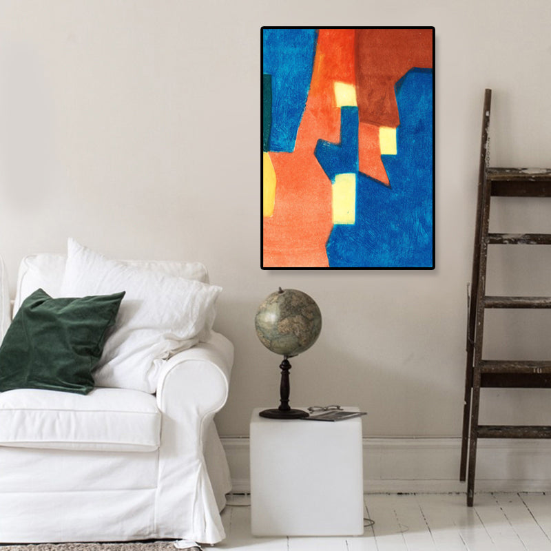 Hand Printed Graphic Canvas Art Soft Color Paintings Abstract Wall Decor for Living Room Clearhalo 'Arts' 'Canvas Art' 1858628