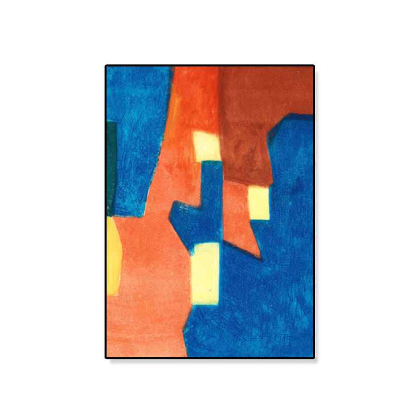 Hand Printed Graphic Canvas Art Soft Color Paintings Abstract Wall Decor for Living Room Clearhalo 'Arts' 'Canvas Art' 1858629