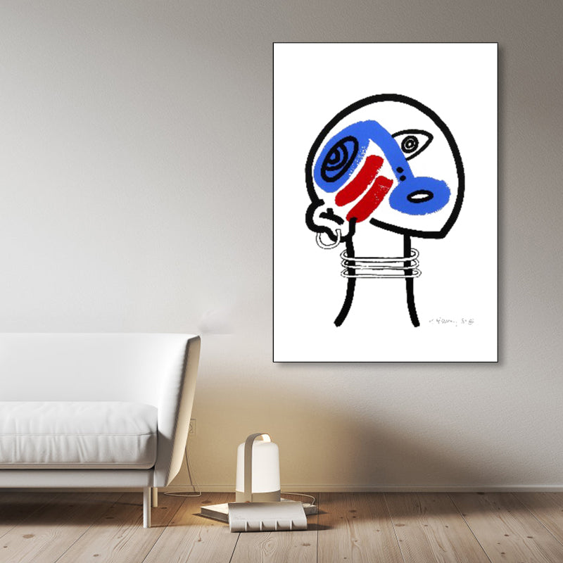 Abstract Figure Wall Decor Pop Art Textured Canvas Print in Soft Color for Parlour - Clearhalo - 'Arts' - 'Canvas Art' - 1858631