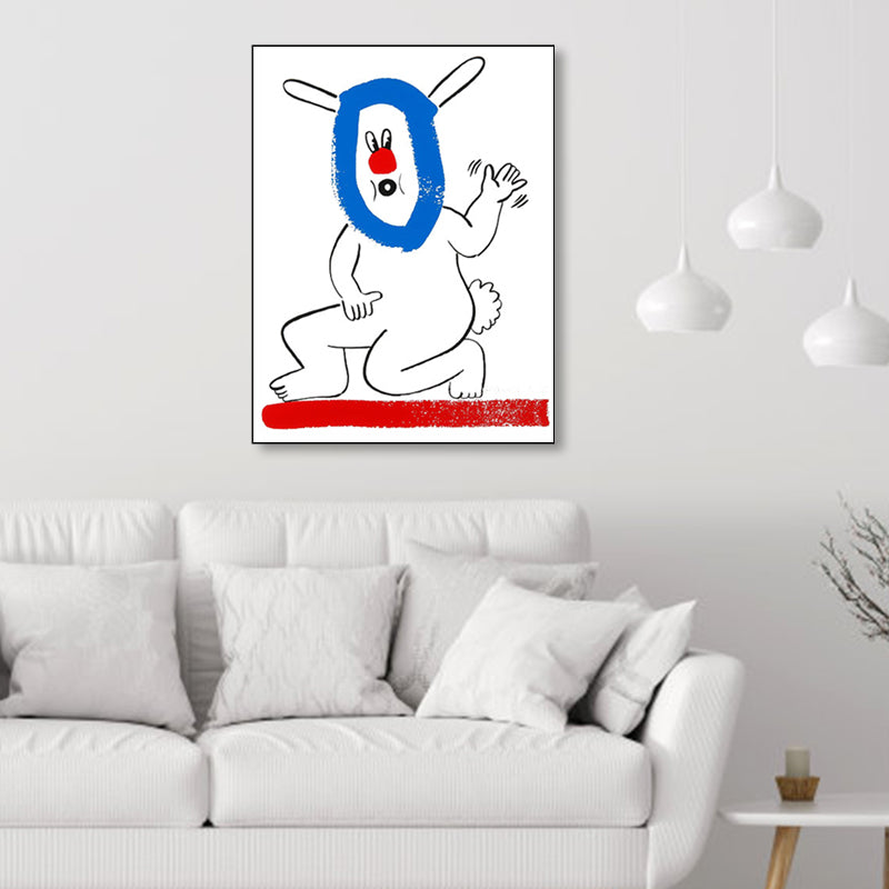 Abstract Figure Wall Decor Pop Art Textured Canvas Print in Soft Color for Parlour - Clearhalo - 'Arts' - 'Canvas Art' - 1858643