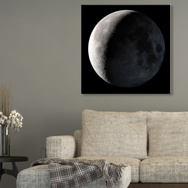 Mysterious Planet Painting Light Color Contemporary Wrapped Canvas for Family Room Clearhalo 'Art Gallery' 'Canvas Art' 'Contemporary Art Gallery' 'Modern' Arts' 1858691