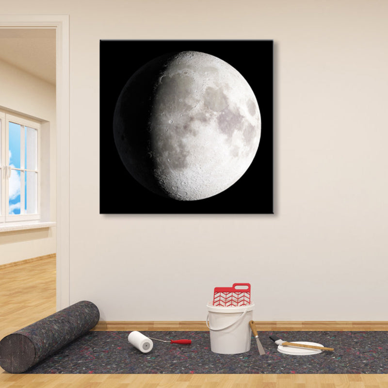 Mysterious Planet Painting Light Color Contemporary Wrapped Canvas for Family Room Clearhalo 'Art Gallery' 'Canvas Art' 'Contemporary Art Gallery' 'Modern' Arts' 1858700